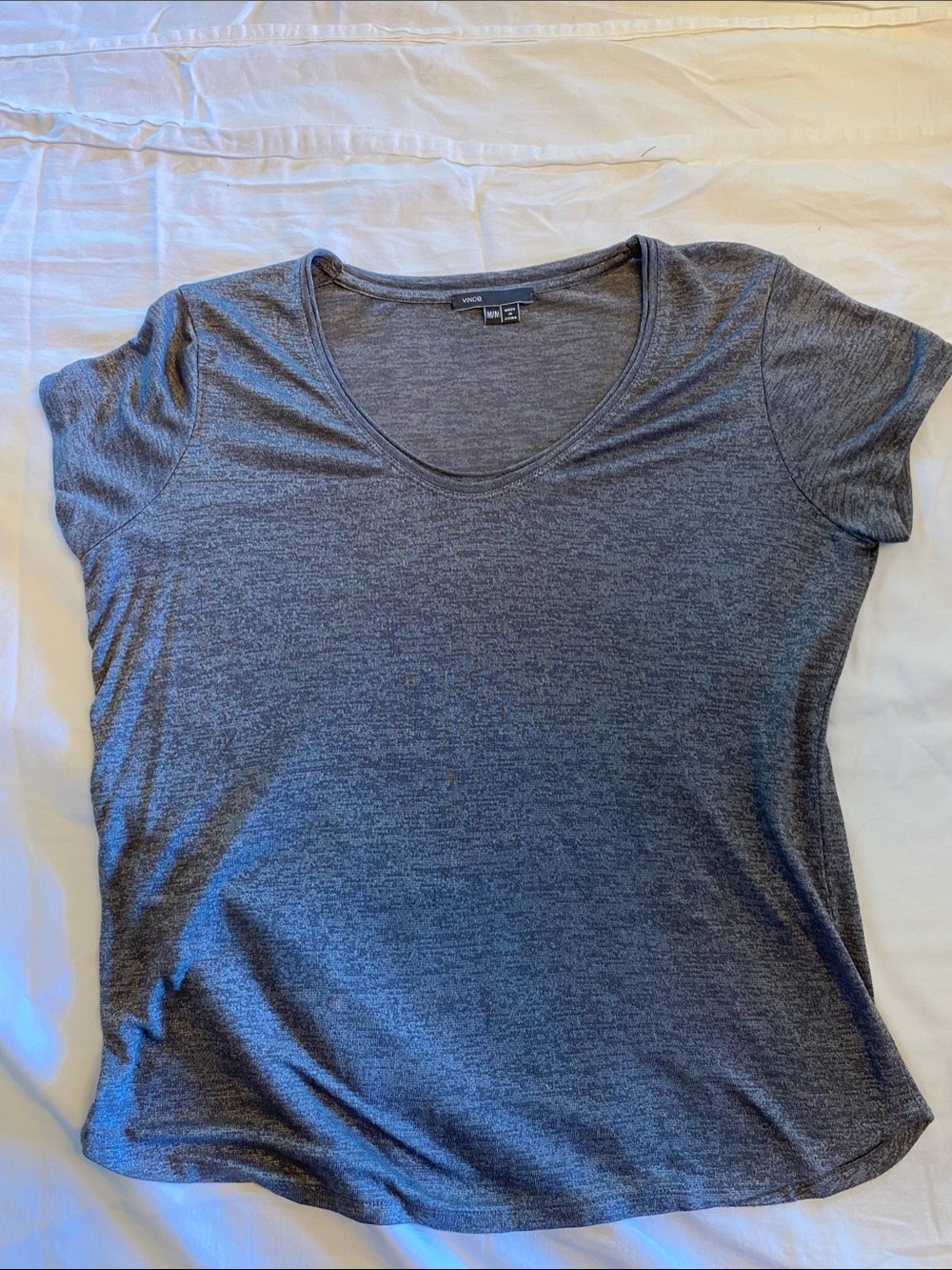 Vince Heathered Gray Scoop Neck Short Sleeve Tee